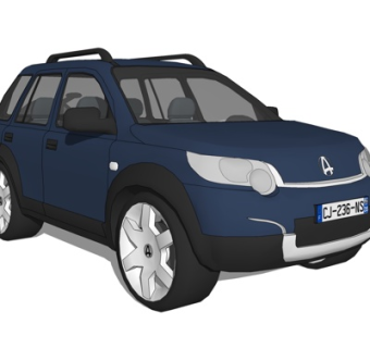 现代小汽车su模型