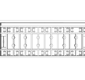 欧式铁艺围栏su模型