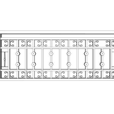 欧式铁艺围栏su模型