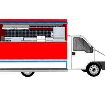 现代小吃车su模型