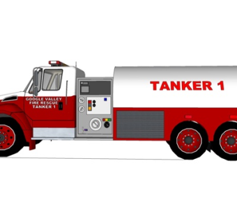 现代洒水车su模型