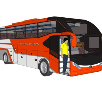 现代旅游巴士su模型