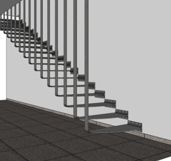 现代铁艺楼梯su模型