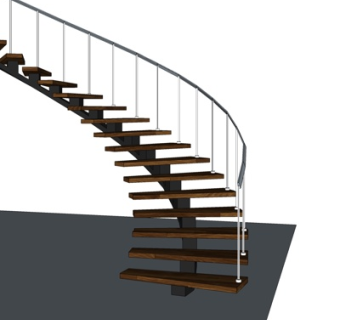 现代旋转楼梯su模型