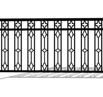 现代铁艺围栏su模型