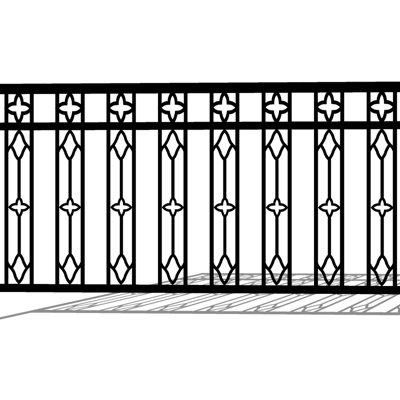 现代铁艺围栏su模型