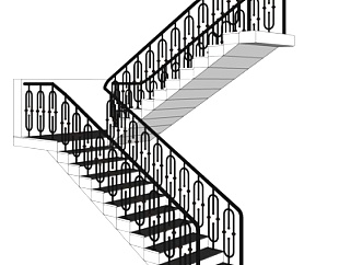 现代<em>瓷砖</em>楼梯su模型