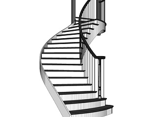 后现代<em>旋转</em>楼梯su模型