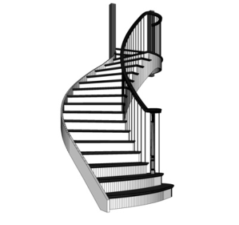 后现代旋转楼梯su模型