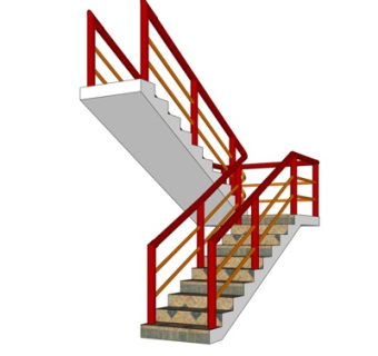 现代瓷砖楼梯su模型