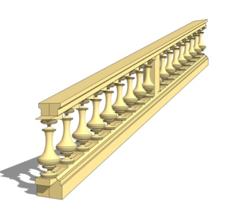欧式阳台围栏su模型