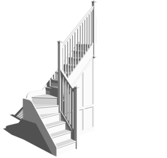 现代转角楼梯su模型