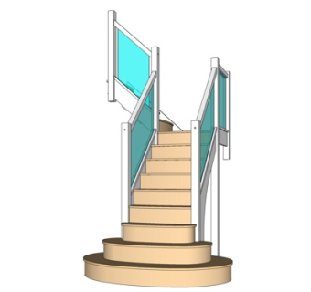 现代玻璃楼梯su模型