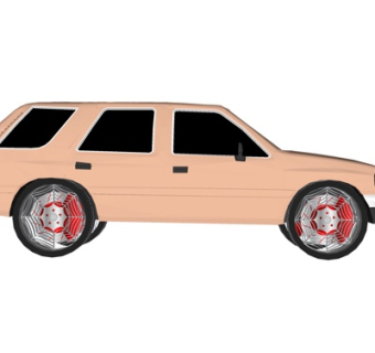 现代小汽车su模型