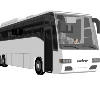 现代旅游巴士su模型