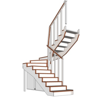 现代旋转楼梯su模型
