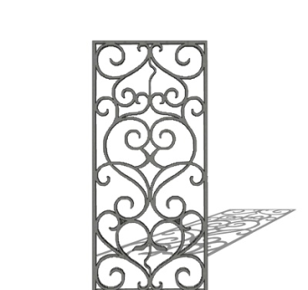 欧式铁艺屏风su模型