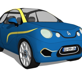 现代小汽车su模型