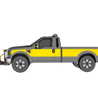 现代铣刨车su模型