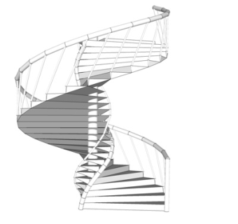 现代旋转楼梯su模型