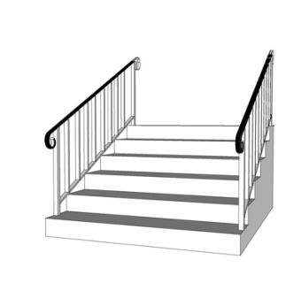 现代直跑楼梯su模型