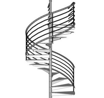 现代旋转楼梯su模型