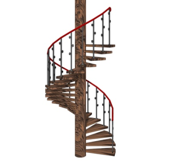 现代旋转楼梯su模型