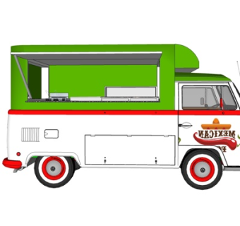 现代小吃车su模型