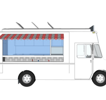 现代小吃车su模型