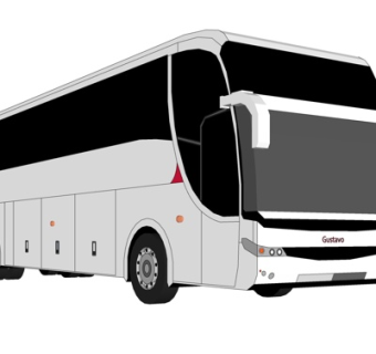 现代旅游巴士su模型