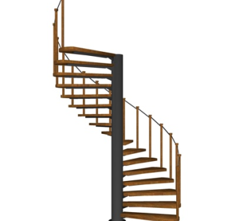 现代旋转楼梯su模型