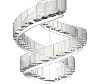 现代旋转楼梯su模型