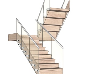 现代玻璃<em>楼梯su模型</em>