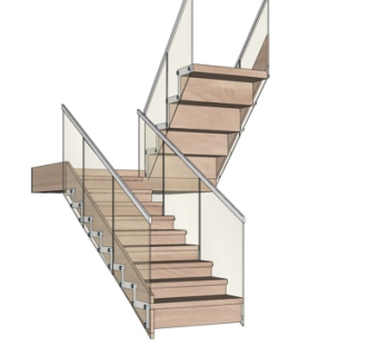 现代玻璃楼梯su模型