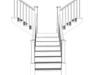 欧式瓷砖楼梯su模型