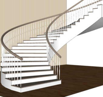 后现代旋转楼梯su模型