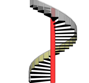 现代旋转楼梯su模型