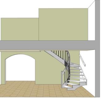 现代实木楼梯su模型