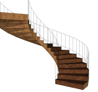 现代旋转楼梯su模型