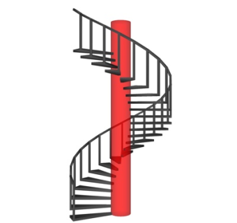 现代旋转楼梯su模型