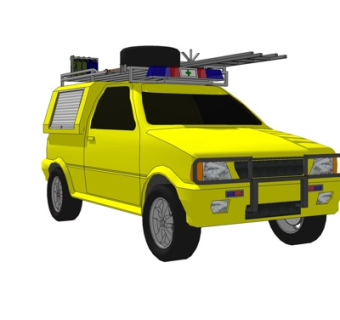 现代越野车su模型