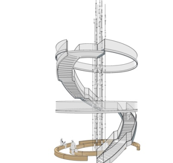 现代旋转楼梯su模型