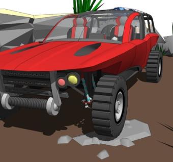 现代越野车su模型