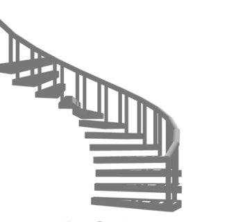 现代旋转楼梯su模型