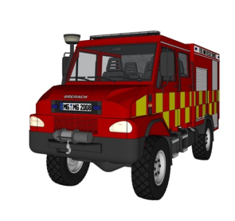 现代消防车su模型