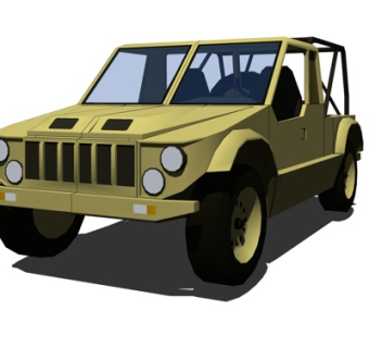 现代越野车su模型