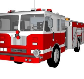 现代消防车su模型