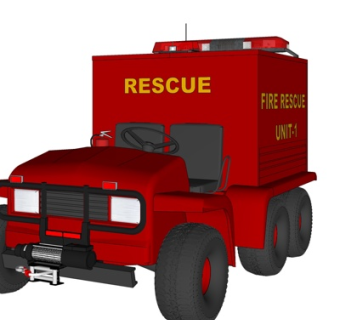 现代消防车su模型