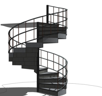 现代旋转楼梯su模型