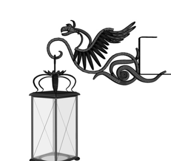 欧式铁艺烛台壁灯su模型